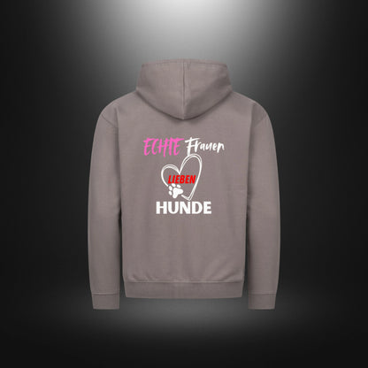 Classic Zipper Hoodie Unisex - ECHTE Frauen LIEBEN HUNDE