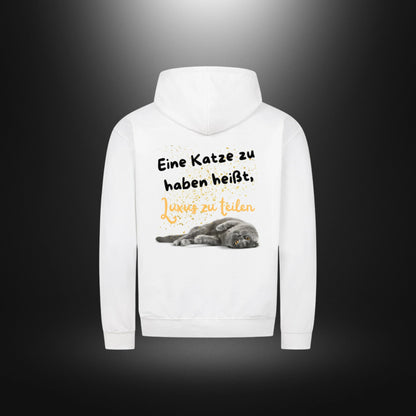 Classic Zipper Hoodie Unisex - Eine Katze zu haben heißt, Luxus zu teilen