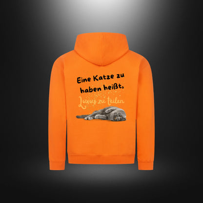 Classic Zipper Hoodie Unisex - Eine Katze zu haben heißt, Luxus zu teilen