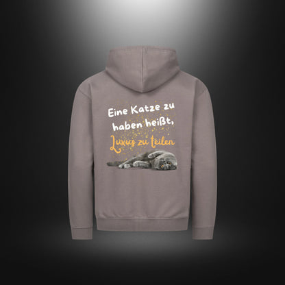 Classic Zipper Hoodie Unisex - Eine Katze zu haben heißt, Luxus zu teilen