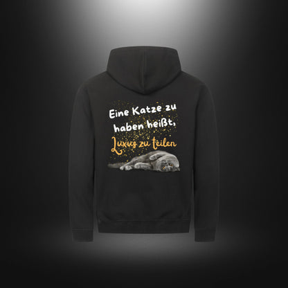 Classic Zipper Hoodie Unisex - Eine Katze zu haben heißt, Luxus zu teilen