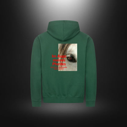 Classic Zipper Hoodie Unisex - Im Auge meines Pferdes ENTSTEHT VERTRAUEN OHNE WORTE