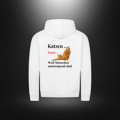 Classic Zipper Hoodie Unisex - Katzen .. Psssst .. Weil Menschen anstrengend sind