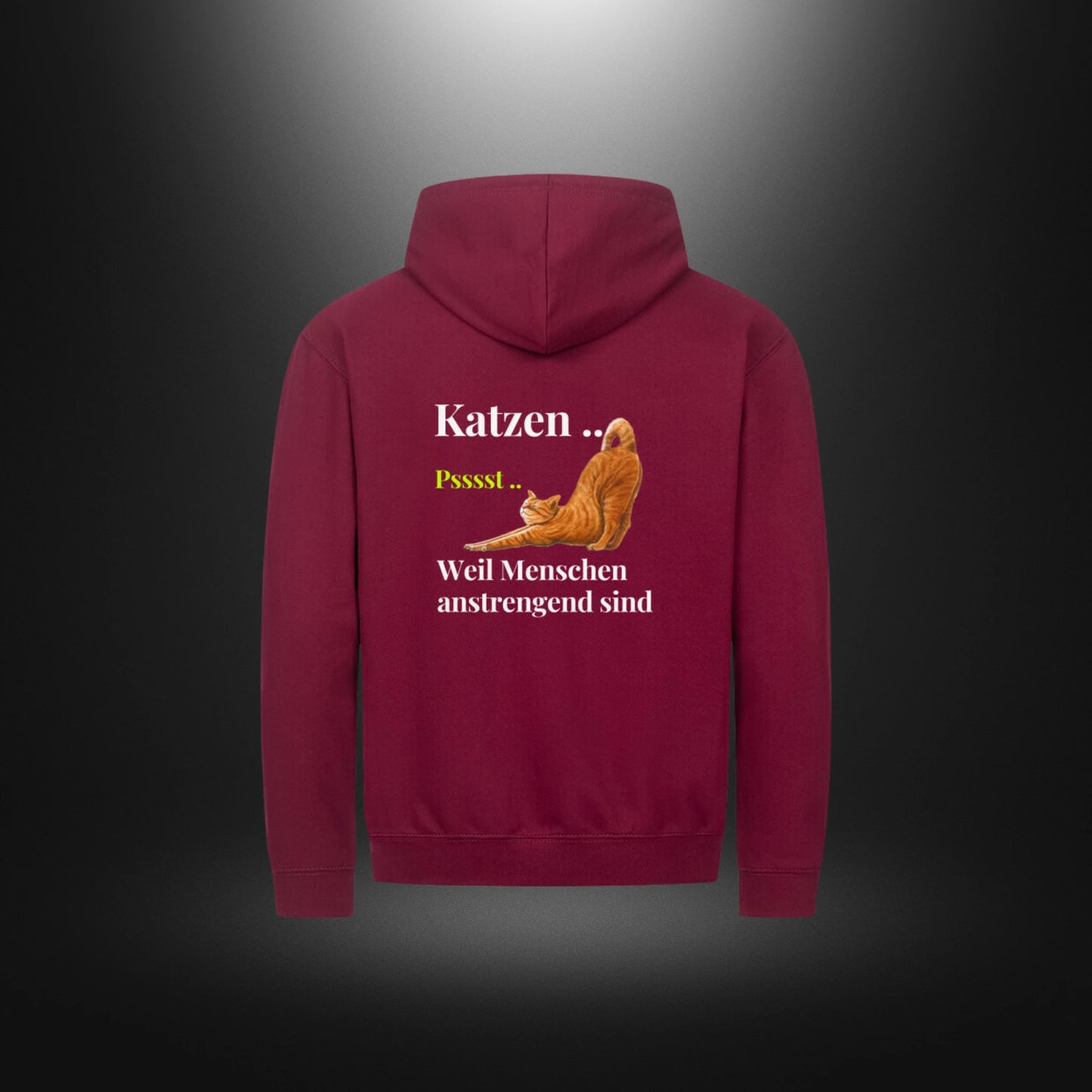 Classic Zipper Hoodie Unisex - Katzen .. Psssst .. Weil Menschen anstrengend sind