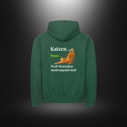 Classic Zipper Hoodie Unisex - Katzen .. Psssst .. Weil Menschen anstrengend sind