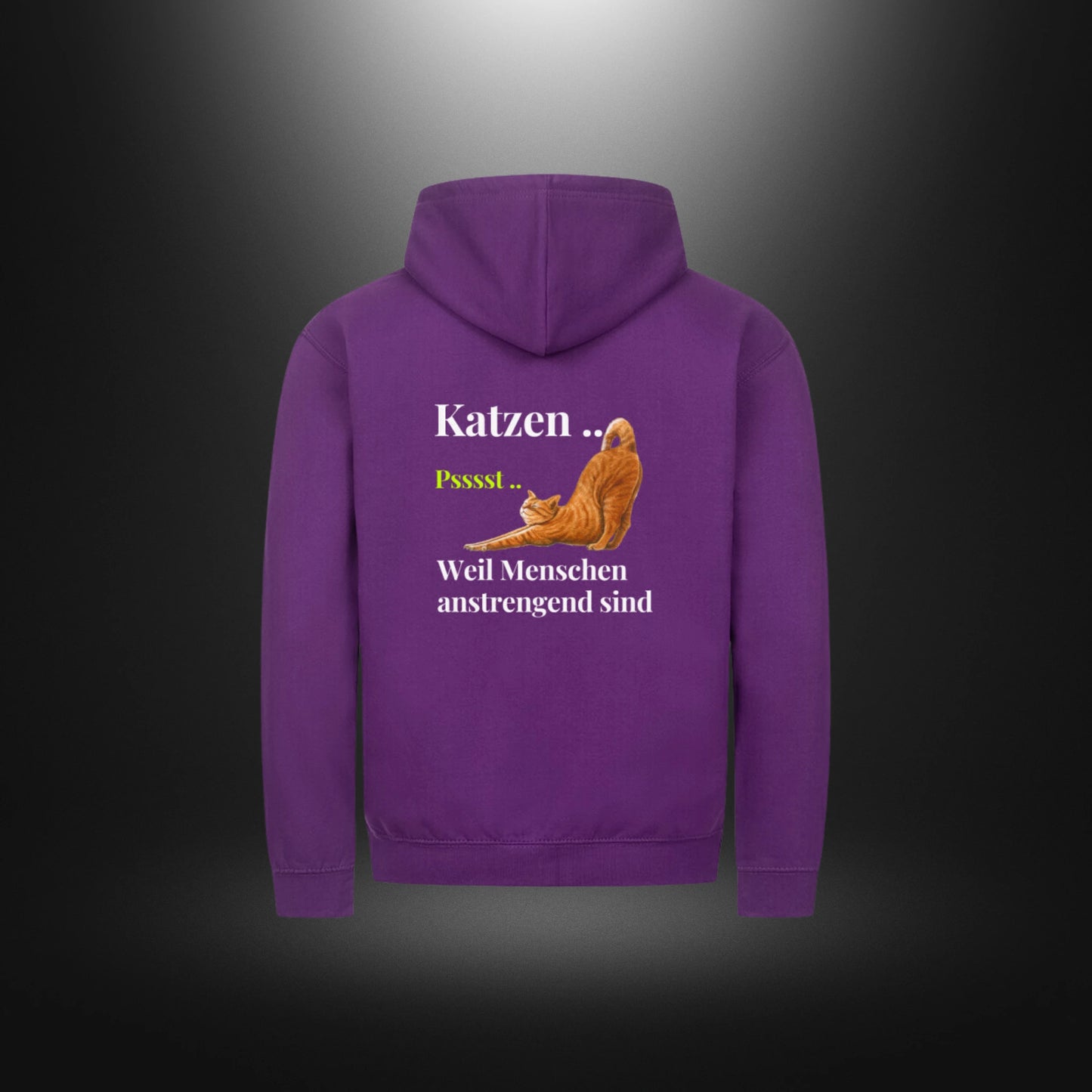Classic Zipper Hoodie Unisex - Katzen .. Psssst .. Weil Menschen anstrengend sind