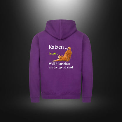 Classic Zipper Hoodie Unisex - Katzen .. Psssst .. Weil Menschen anstrengend sind
