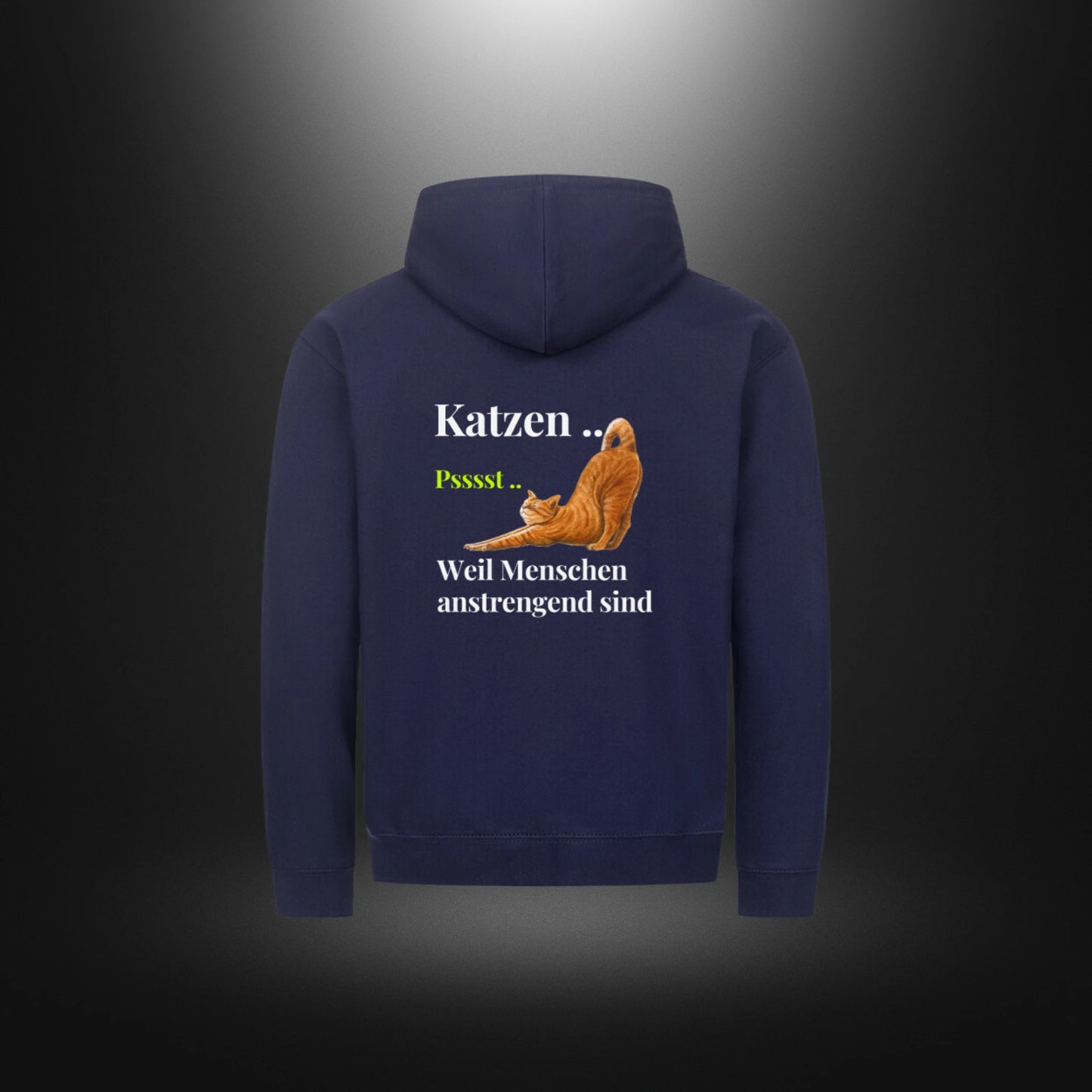 Classic Zipper Hoodie Unisex - Katzen .. Psssst .. Weil Menschen anstrengend sind