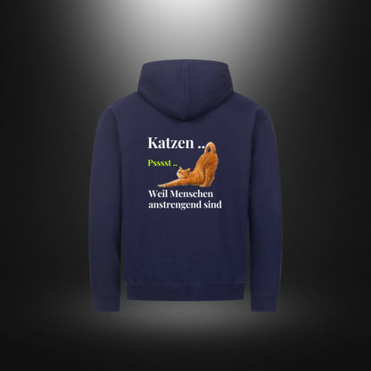 Classic Zipper Hoodie Unisex - Katzen .. Psssst .. Weil Menschen anstrengend sind