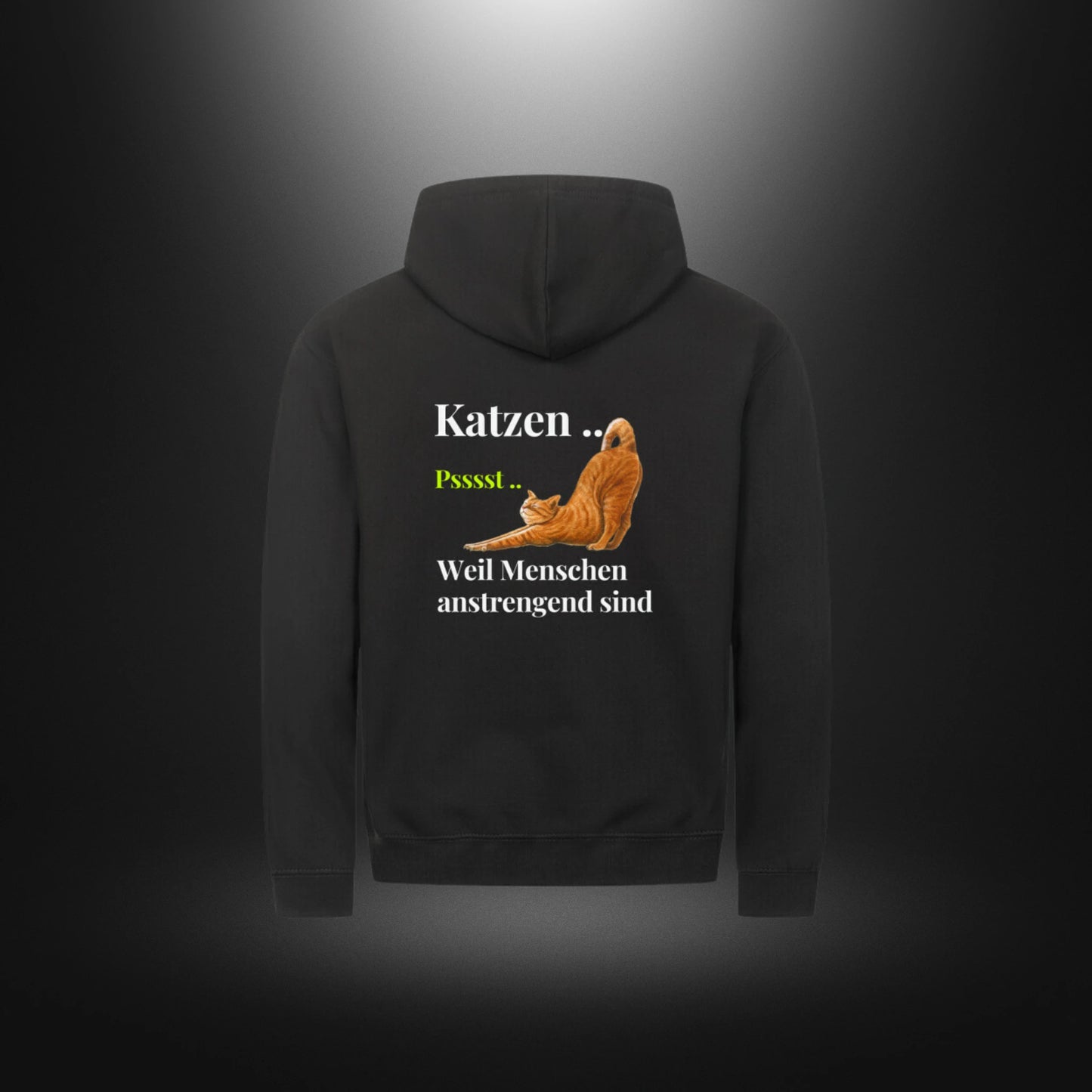 Classic Zipper Hoodie Unisex - Katzen .. Psssst .. Weil Menschen anstrengend sind