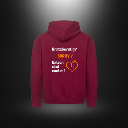 Classic Zipper Hoodie Unisex - Kratzbürstig? SORRY ! Katzen sind cooler !