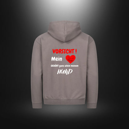 Classic Zipper Hoodie Unisex - VORSICHT ! Mein Herz GEHÖRT ganz allein meinem HUND