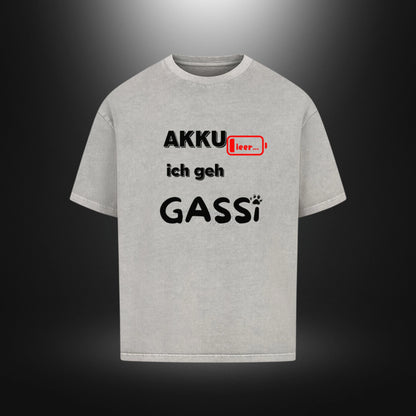 VACANCY Oversized Shirt - AKKU leer ich geh GASSi