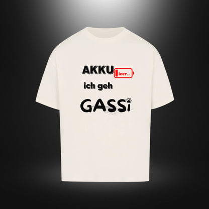 VACANCY Oversized Shirt - AKKU leer ich geh GASSi