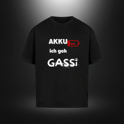 VACANCY Oversized Shirt - AKKU leer ich geh GASSi