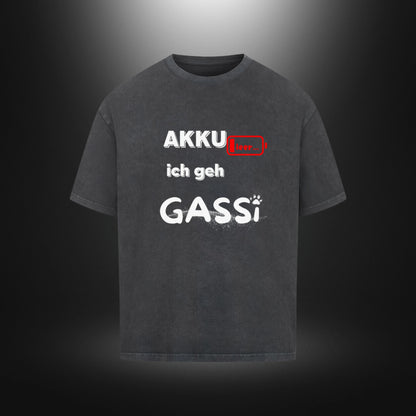 VACANCY Oversized Shirt - AKKU leer ich geh GASSi