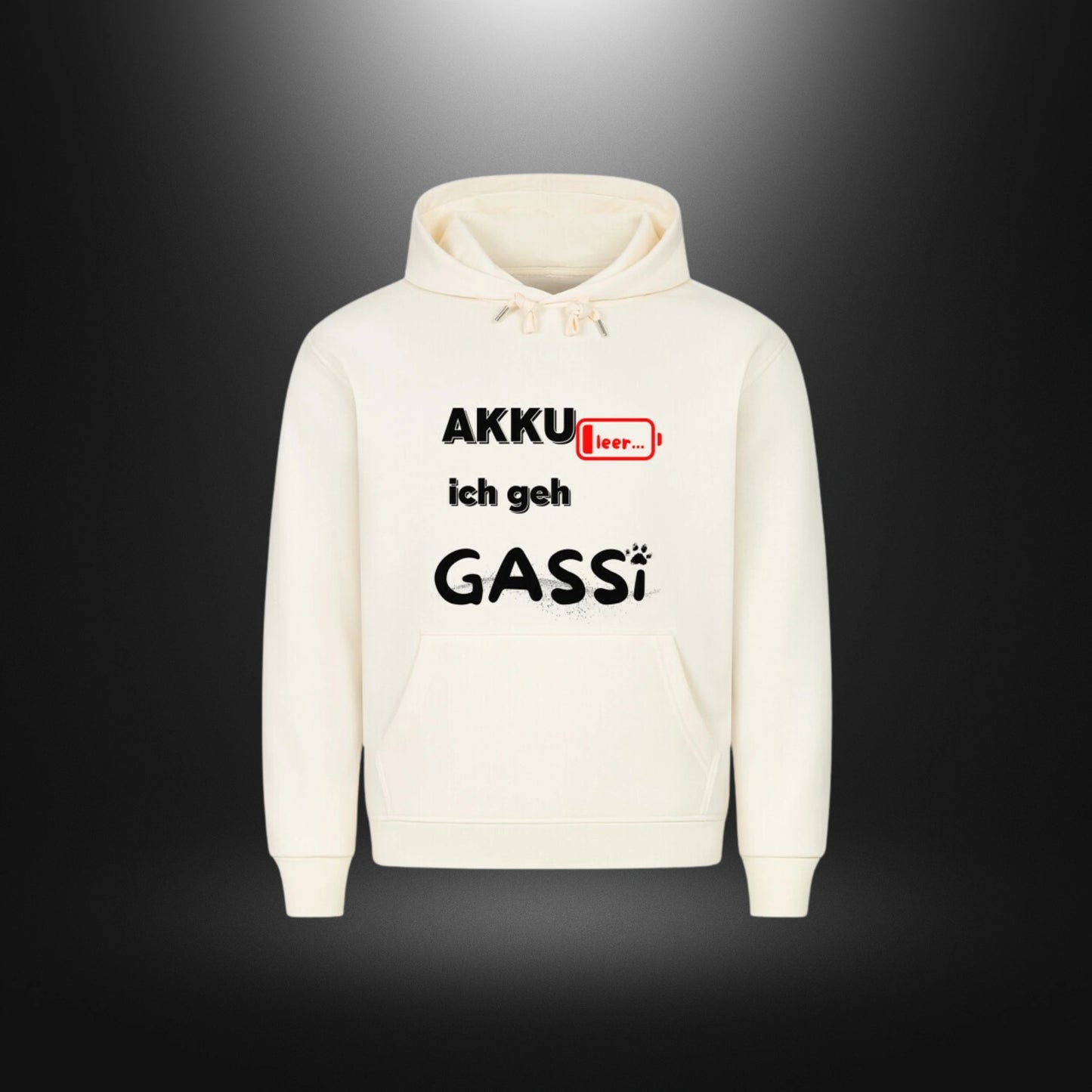 HigherBlanks Premium Hoodie - AKKU leer ich geh GASSI