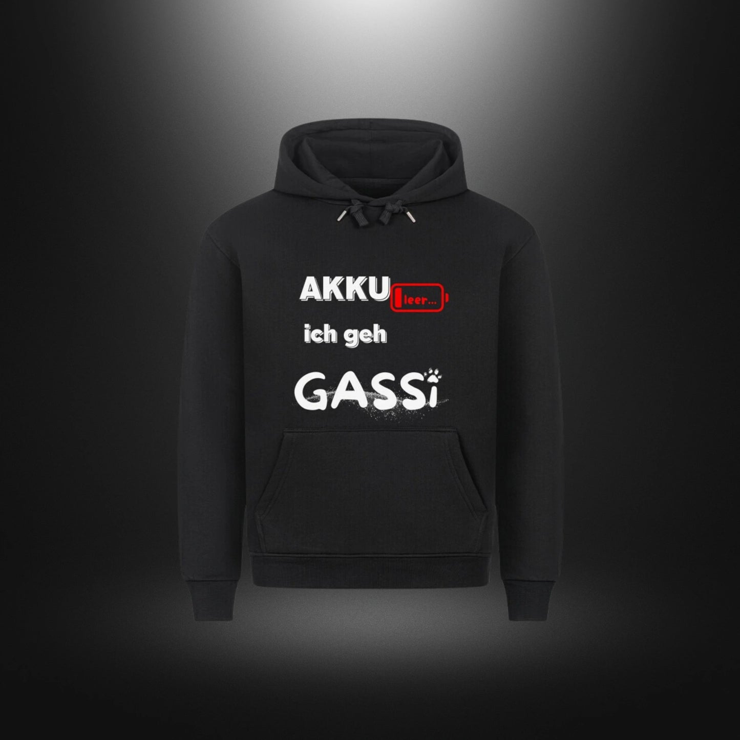 HigherBlanks Premium Hoodie - AKKU leer ich geh GASSI