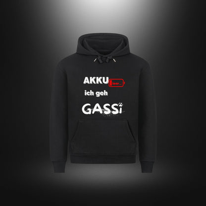 HigherBlanks Premium Hoodie - AKKU leer ich geh GASSI