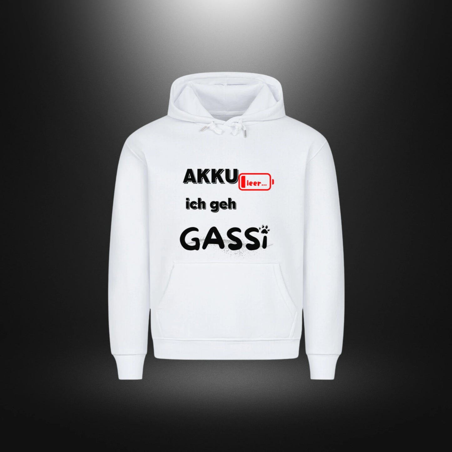 HigherBlanks Premium Hoodie - AKKU leer ich geh GASSI