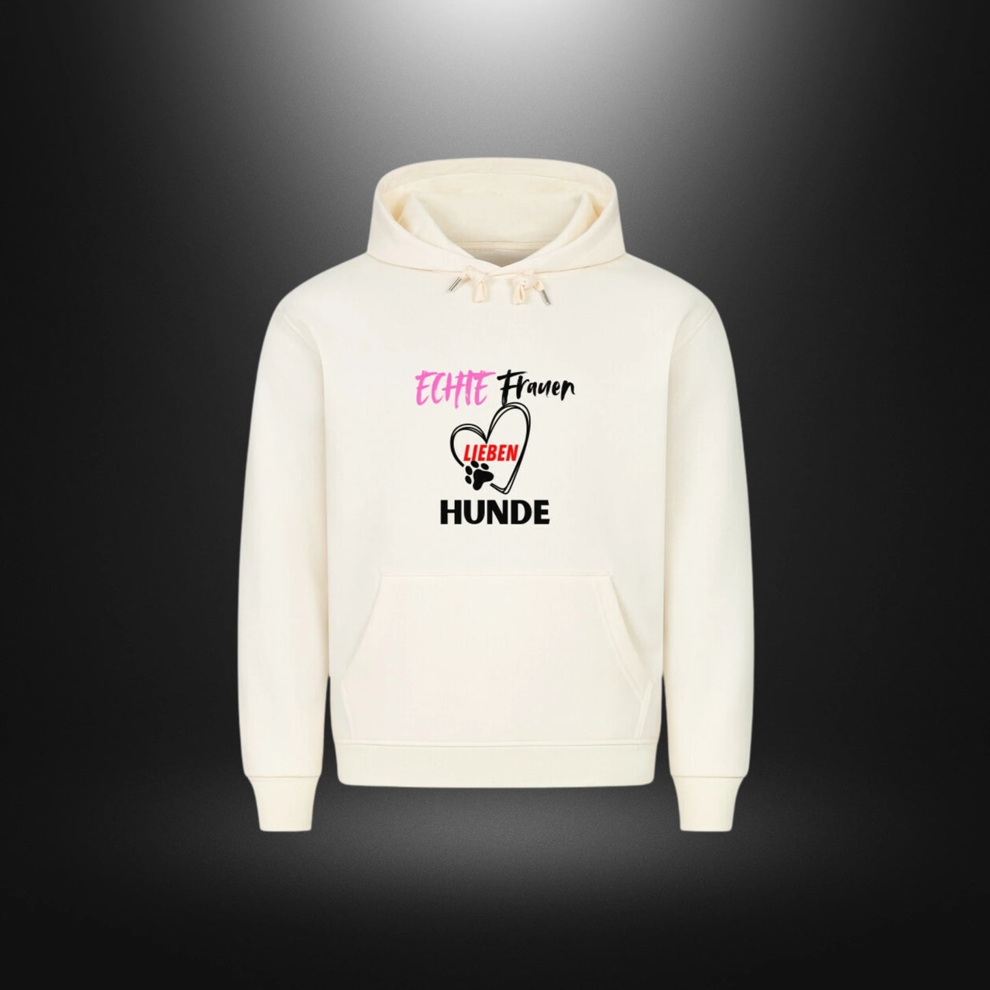 HigherBlanks Premium Hoodie - ECHTE Frauen LIEBEN HUNDE