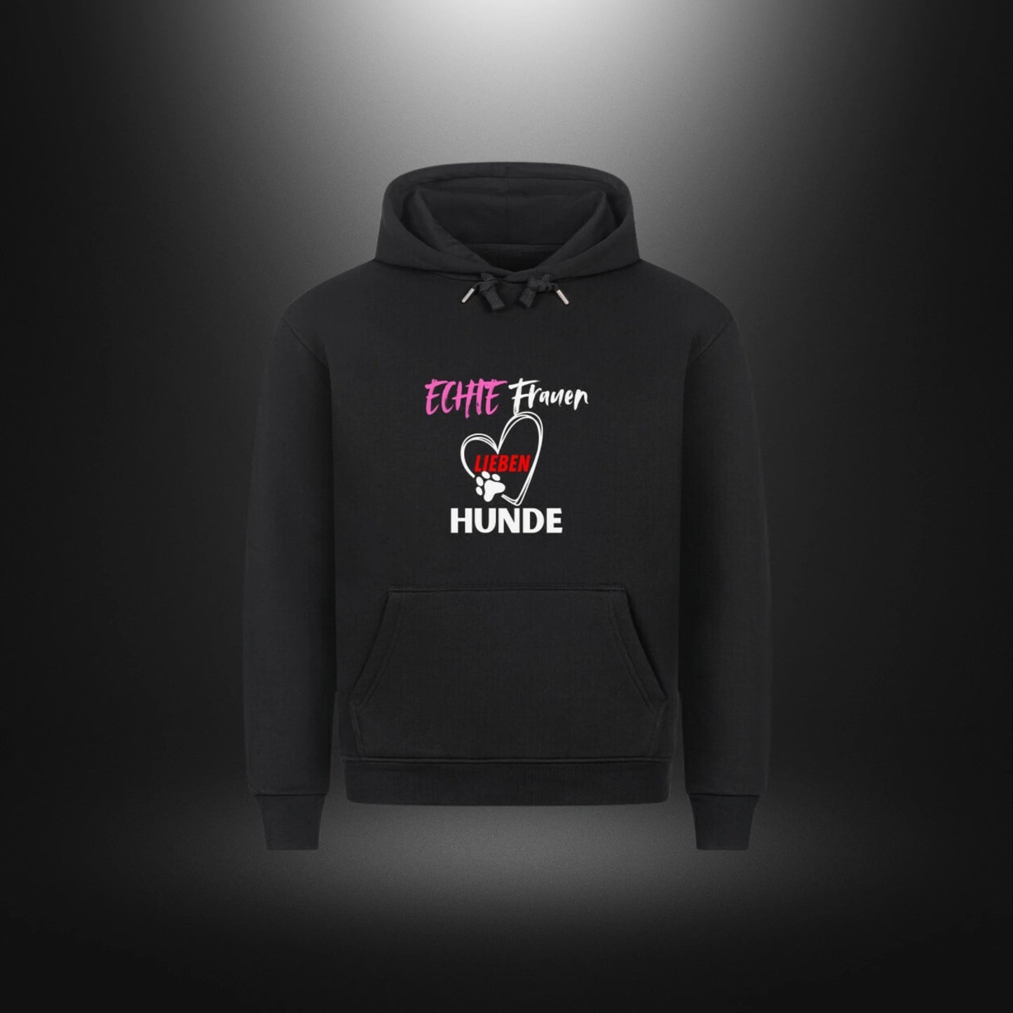HigherBlanks Premium Hoodie - ECHTE Frauen LIEBEN HUNDE