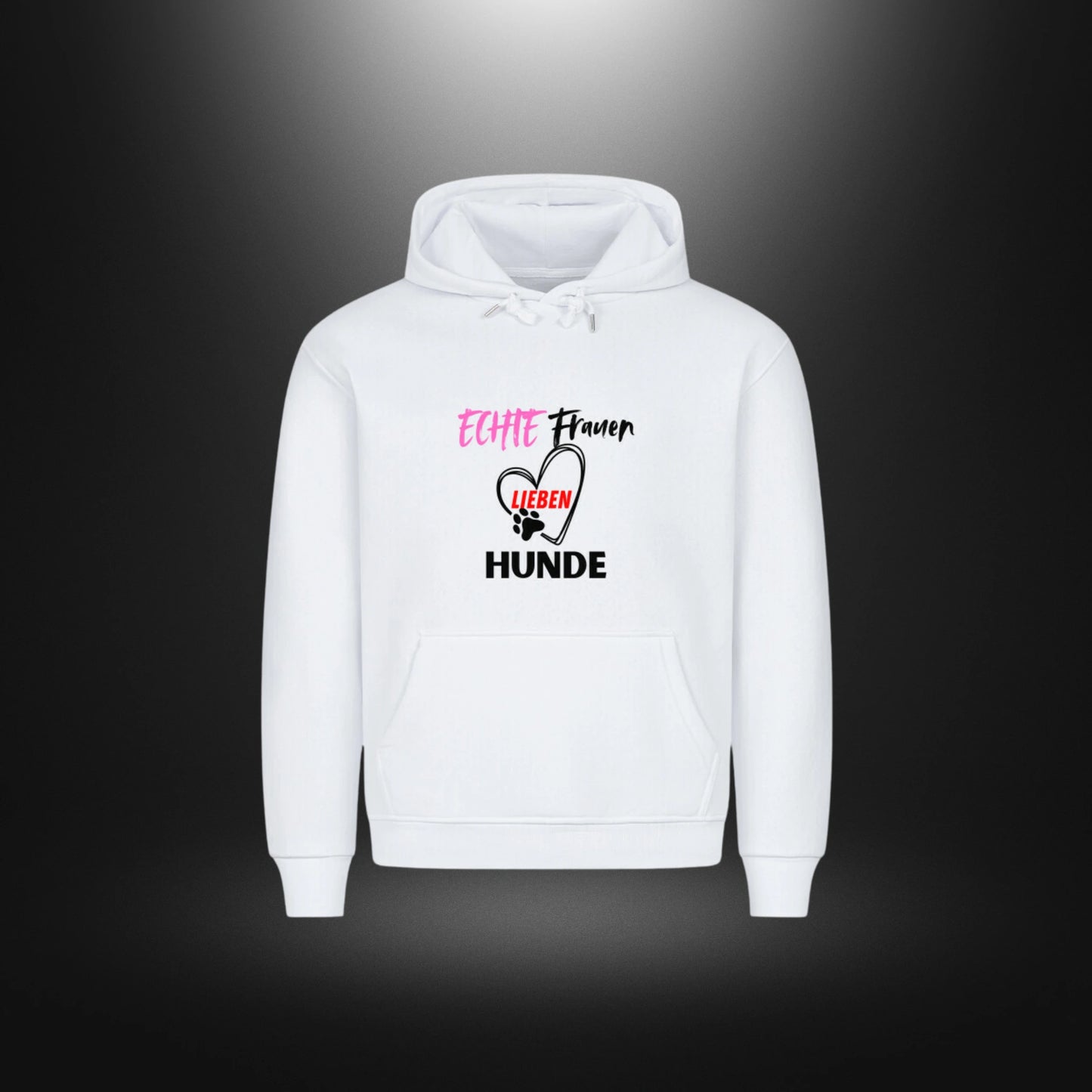 HigherBlanks Premium Hoodie - ECHTE Frauen LIEBEN HUNDE