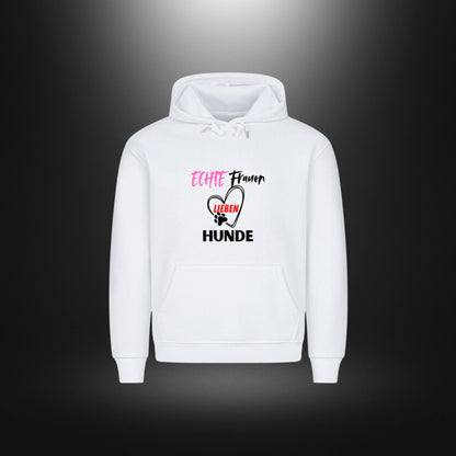 HigherBlanks Premium Hoodie - ECHTE Frauen LIEBEN HUNDE