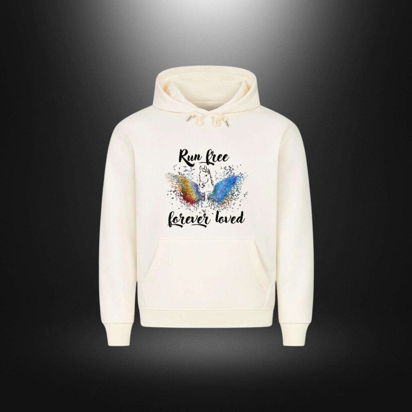 HigherBlanks Premium Hoodie - Run free forever loved Pferd