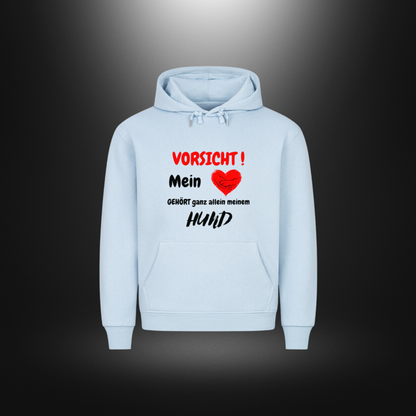 HigherBlanks Premium Hoodie - VORSICHT ! Mein Herz gehört ganz allein meinem Hund