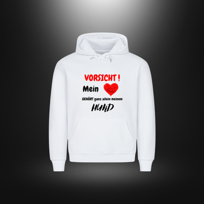 HigherBlanks Premium Hoodie - VORSICHT ! Mein Herz gehört ganz allein meinem Hund