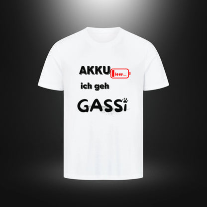HigherBlanks Premium T-Shirt - AKKU leer .. ich geh GASSi