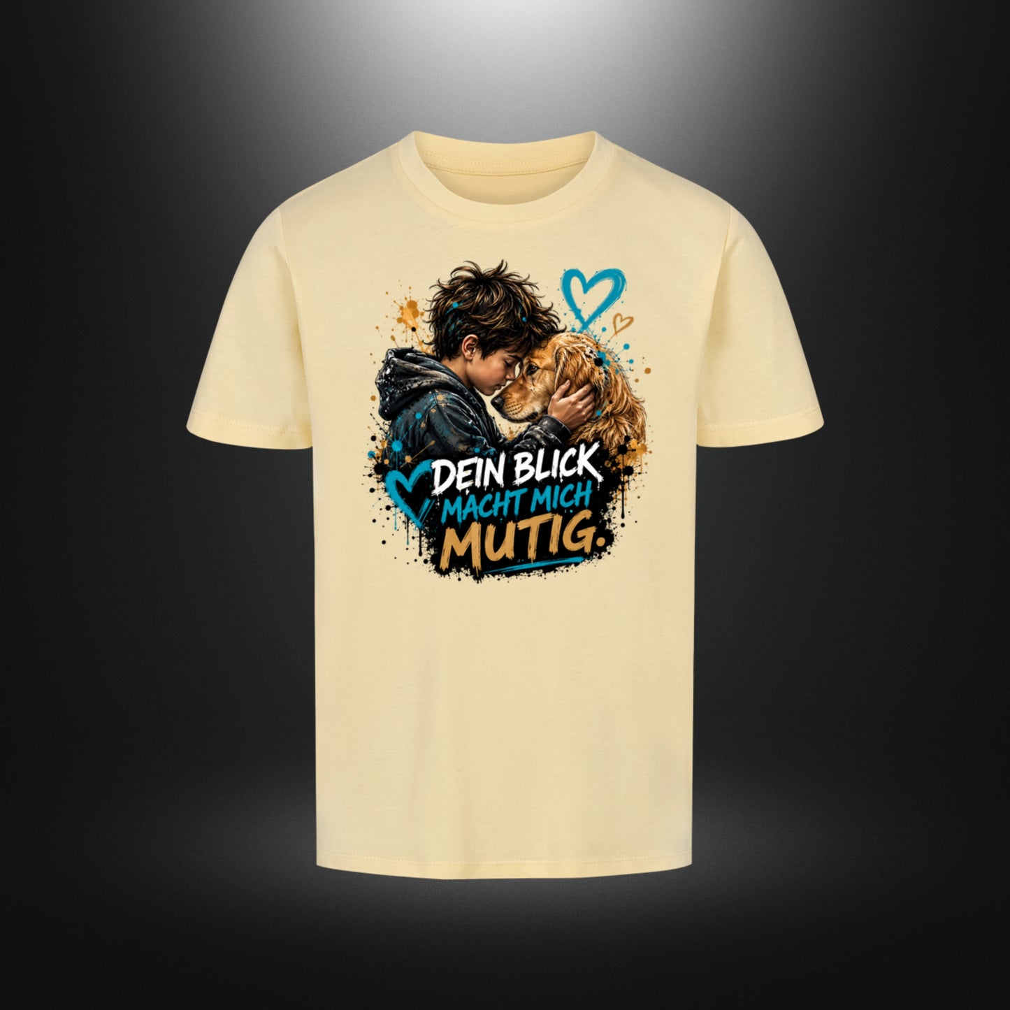 Premium Organic Kinder-T-Shirt DOG BOY Golden Retriever in Butter