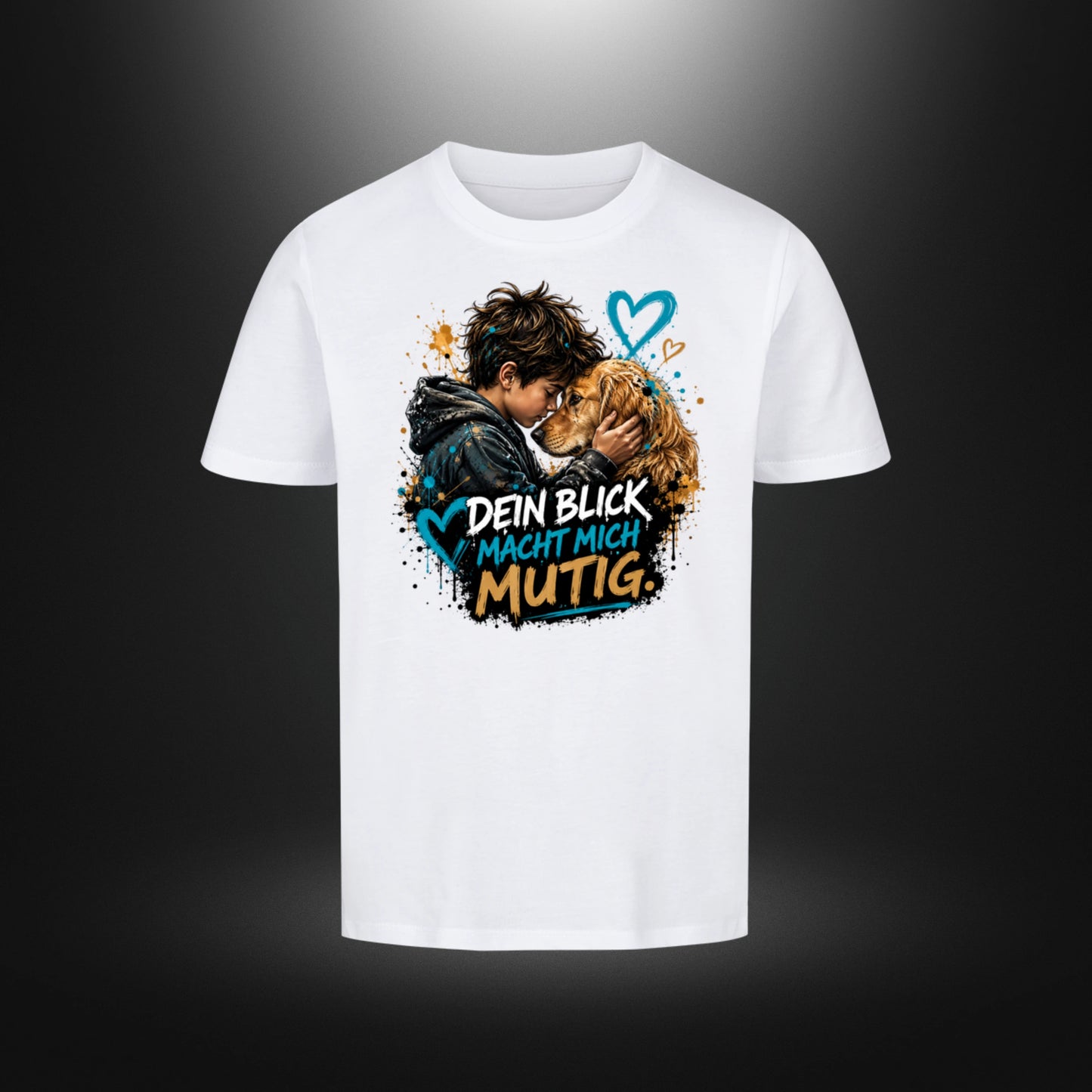 Premium Organic Kinder-T-Shirt DOG BOY Golden Retriever in Weiß