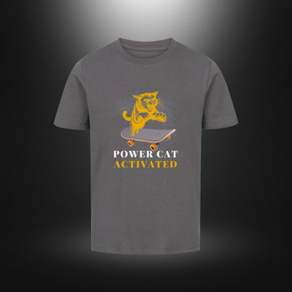 Premium Organic Shirt Kids - POWER CAT ACTIVATED - 3 bis 14 Jahre