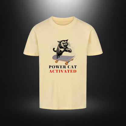 Premium Organic Shirt Kids - POWER CAT ACTIVATED - 3 bis 14 Jahre