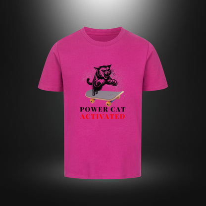 Premium Organic Shirt Kids - POWER CAT ACTIVATED - 3 bis 14 Jahre