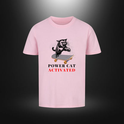 Premium Organic Shirt Kids - POWER CAT ACTIVATED - 3 bis 14 Jahre