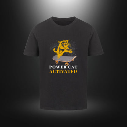 Premium Organic Shirt Kids - POWER CAT ACTIVATED - 3 bis 14 Jahre