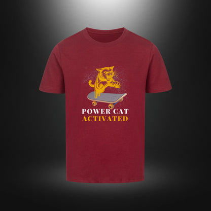 Premium Organic Shirt Kids - POWER CAT ACTIVATED - 3 bis 14 Jahre