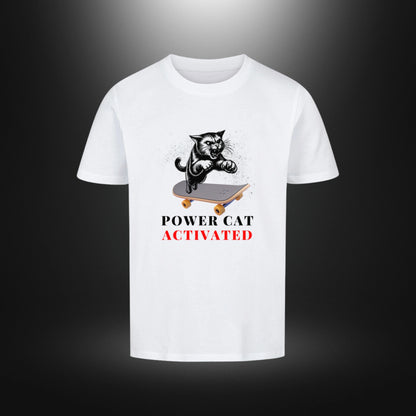 Premium Organic Shirt Kids - POWER CAT ACTIVATED - 3 bis 14 Jahre
