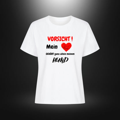 Premium Organic Shirt Women - VORSICHT ! Mein Herz GEHÖRT ganz allein meinem HUND