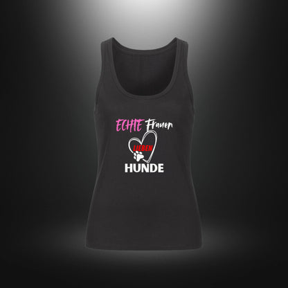 Premium Organic Tanktop Women - ECHTE Frauen LIEBEN HUNDE