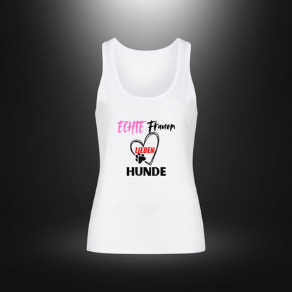 Premium Organic Tanktop Women - ECHTE Frauen LIEBEN HUNDE