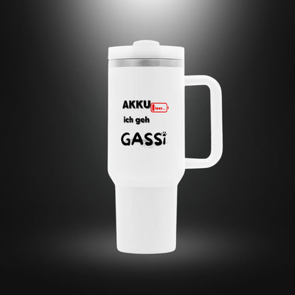Thermobecher - AKKU leer ich geh GASSI