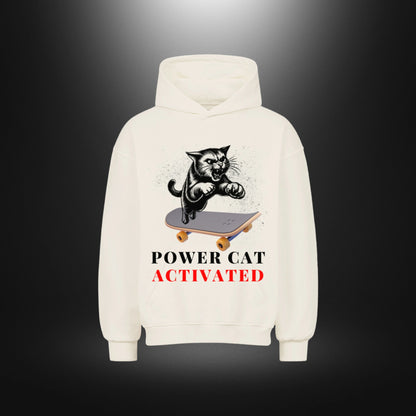 VACANCY Oversized Hoodie - POWER CAT ACTIVATED