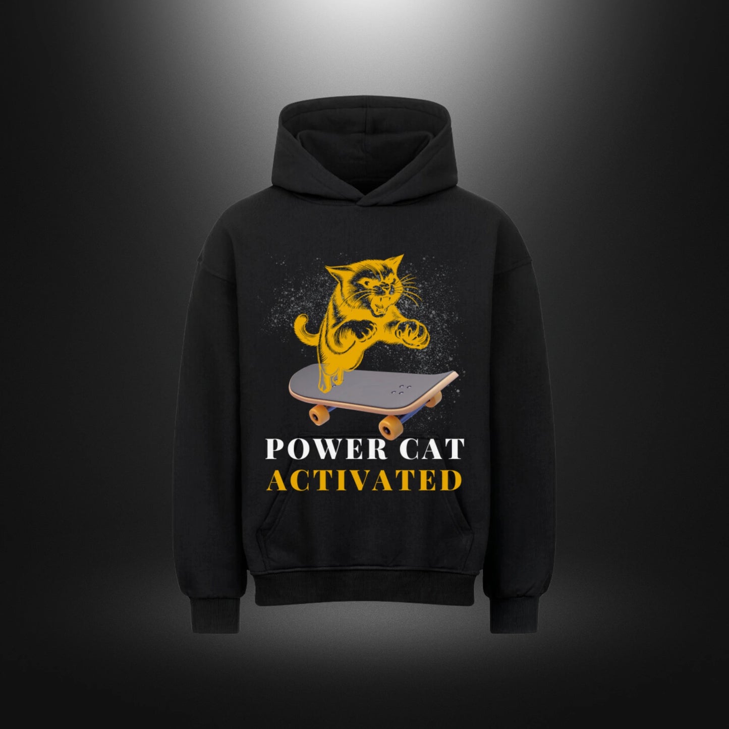 VACANCY Oversized Hoodie - POWER CAT ACTIVATED
