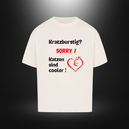 VACANCY Oversized Shirt - Kratzbürstig? Sorry Katzen sind cooler !