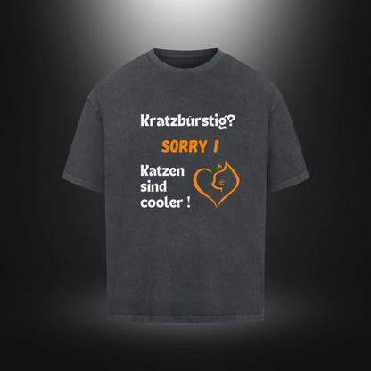 VACANCY Oversized Shirt - Kratzbürstig? Sorry Katzen sind cooler !
