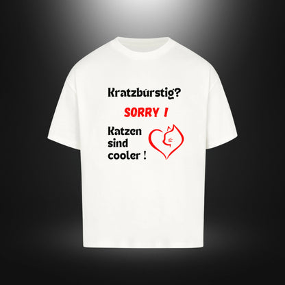 VACANCY Oversized Shirt - Kratzbürstig? Sorry Katzen sind cooler !